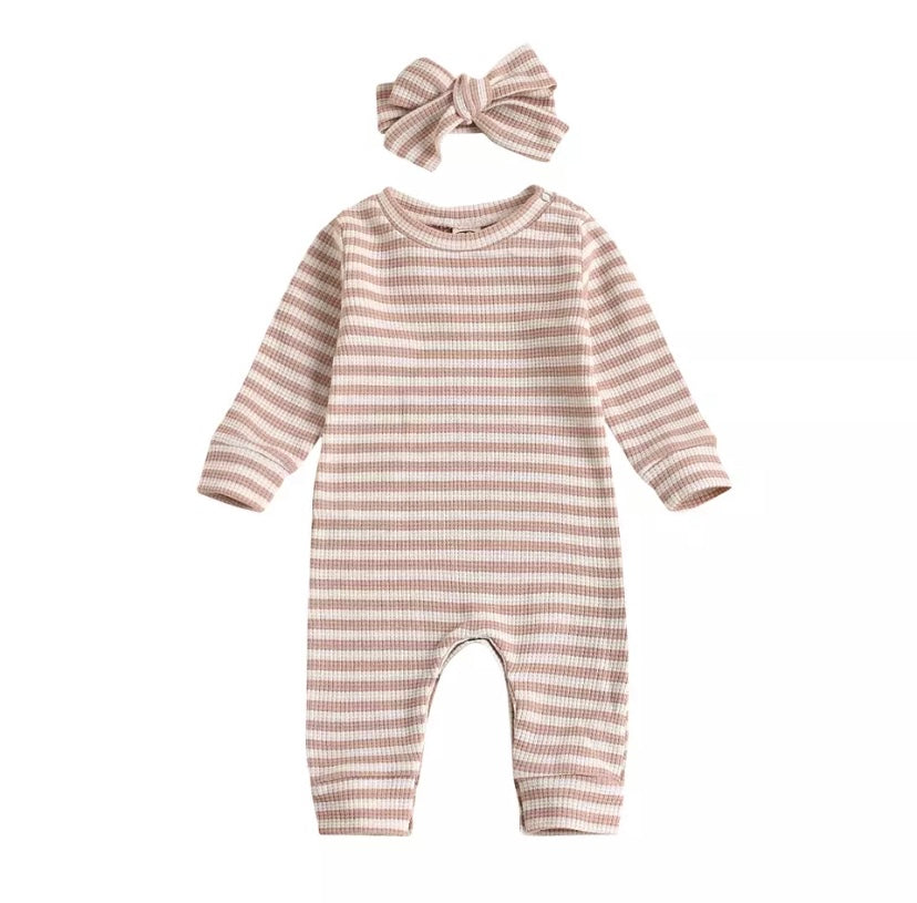 Pink Stripe Onesie