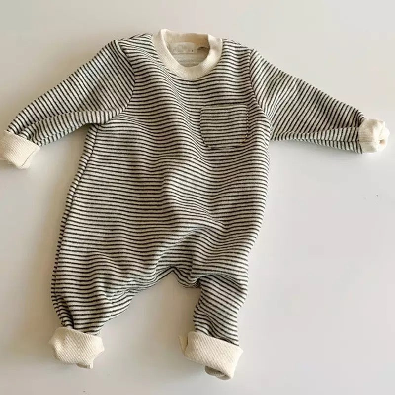 Black Pinstripe Onesie