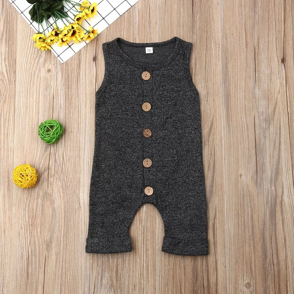 Charcoal Sleeveless Romper