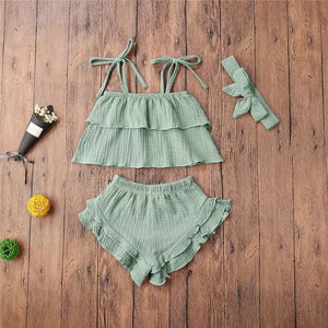 Linen 2 Piece Ruffle Set