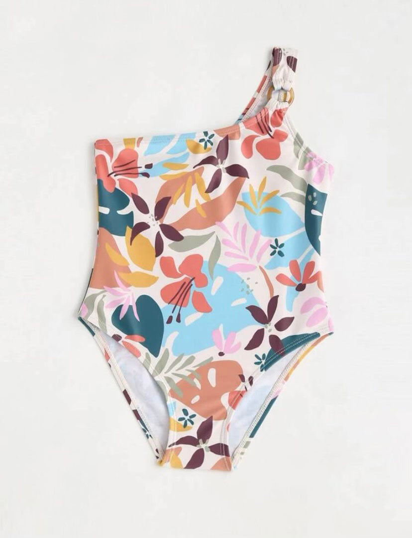 One Strap Tropical Swimsuit